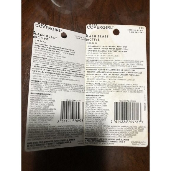 2X Covergirl Lash Blast Active Mascara 24 Hr Volume Boost 785 Extreme Black - Picture 3 of 3